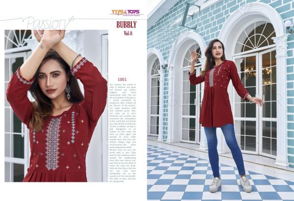 Tips Tops Bubbly Vol 8 Rayon Designer Western Top Collection